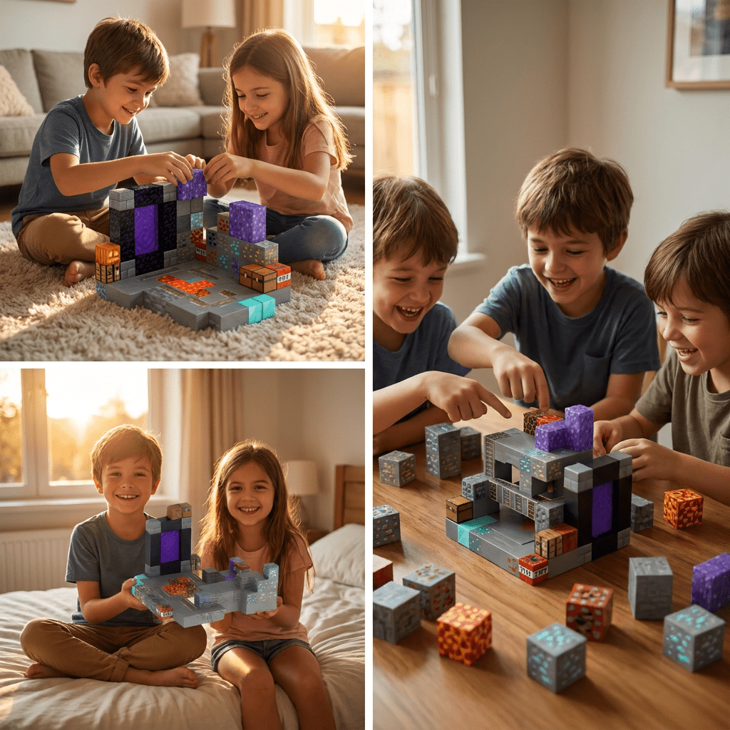 מיינקראפט מגנטים מבצר הקריסטלים - 100 חלקים - מודינו