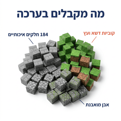 מיינקראפט מגנטים – גשר האבן – 184 חלקים - מודינו
