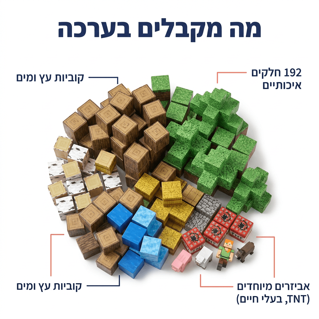 מיינקראפט מגנטים – החווה הגדולה – 192 חלקים - מודינו