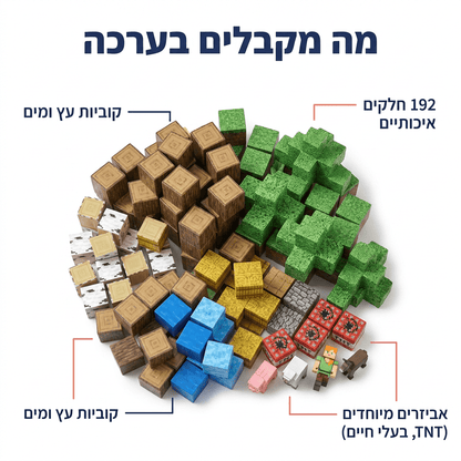 מיינקראפט מגנטים – החווה הגדולה – 192 חלקים - מודינו