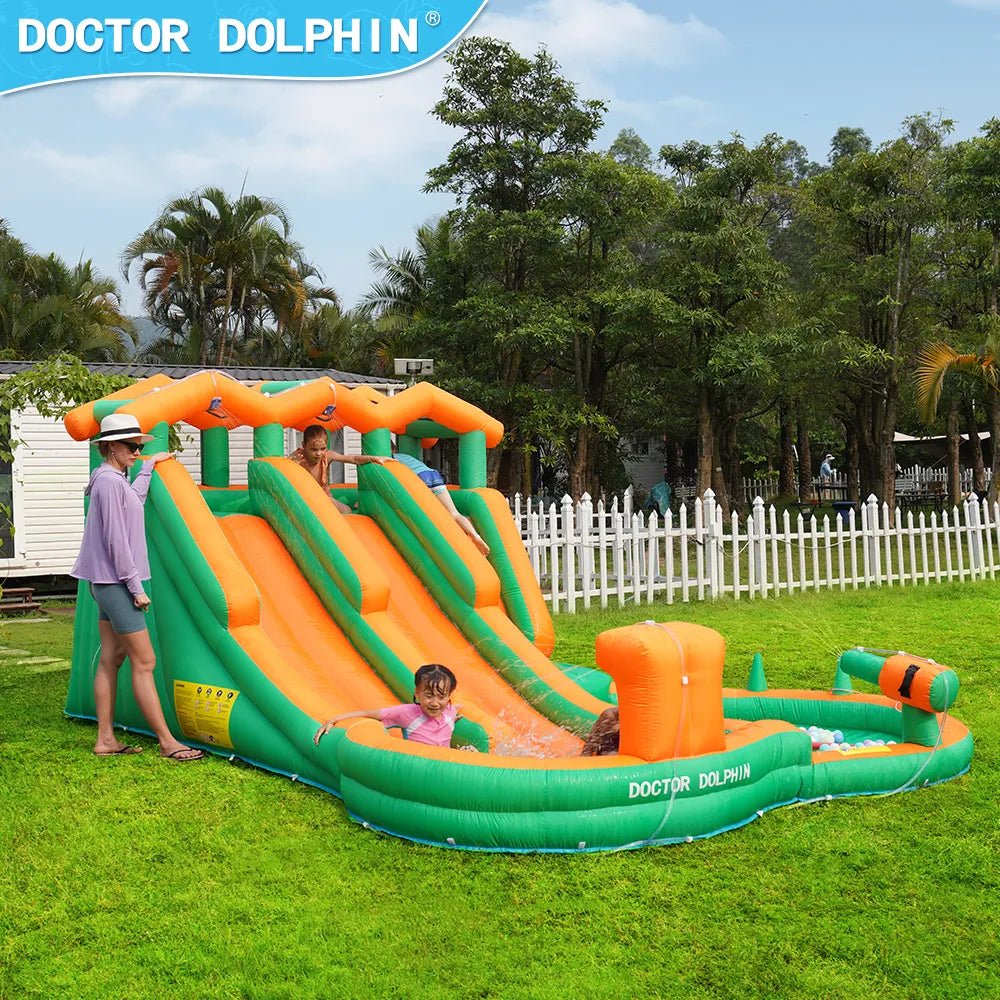מתקן קפיצה מתנפח עם 2 מגלשות דגם ED73028 - מודינו