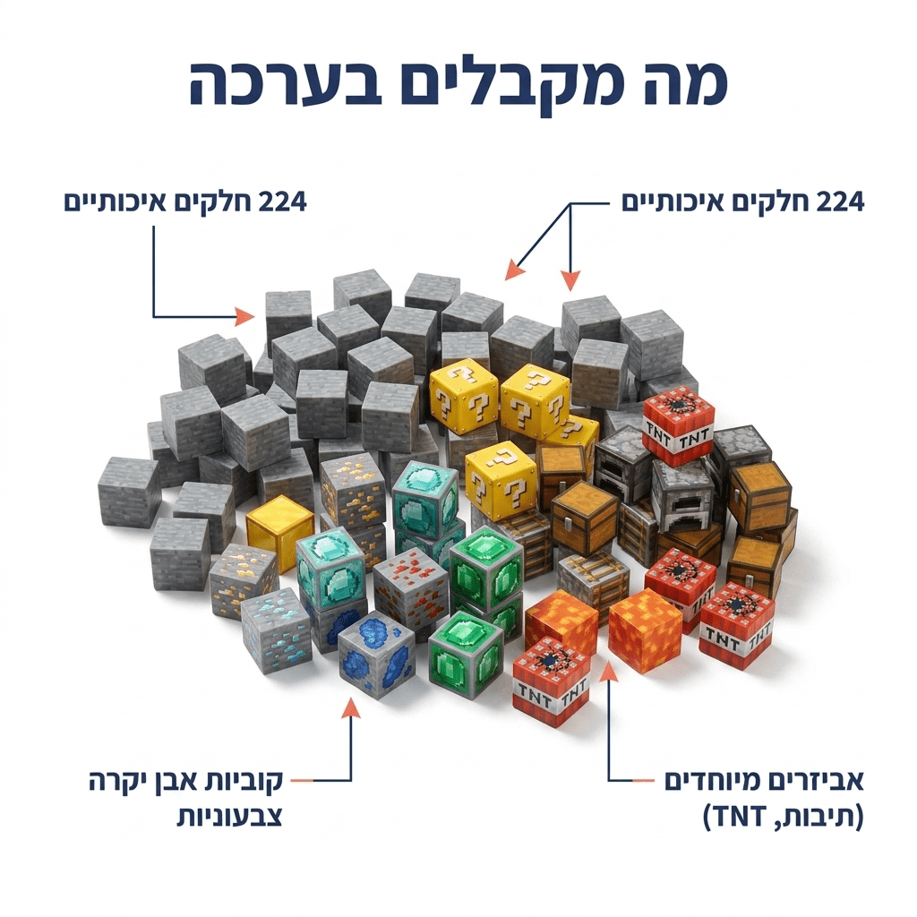 מיינקראפט מגנטים – מכרות העומק – 224 חלקים - מודינו