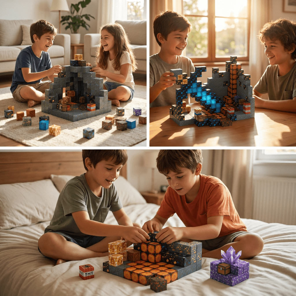 מיינקראפט מגנטים – מערת החרב הכחולה – 320 חלקים - מודינו