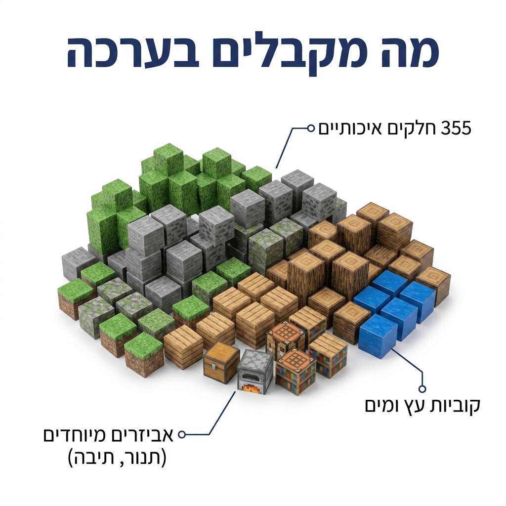 מיינקראפט מגנטים – בית ההר במפל – 355 חלקים - מודינו