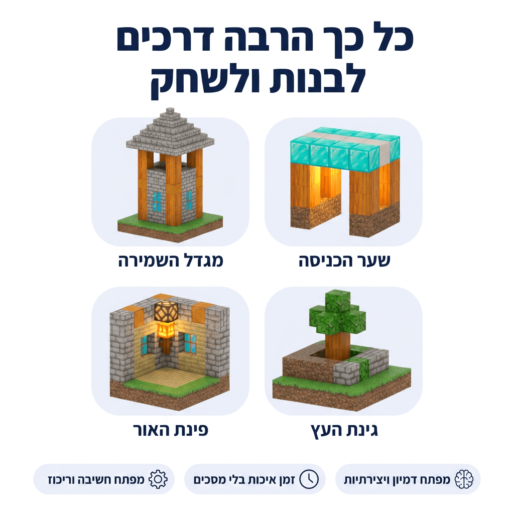 מיינקראפט מגנטים – מצודת האבן – 414 חלקים - מודינו