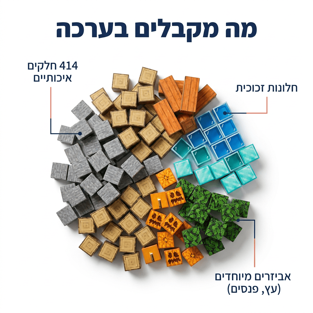 מיינקראפט מגנטים – מצודת האבן – 414 חלקים - מודינו