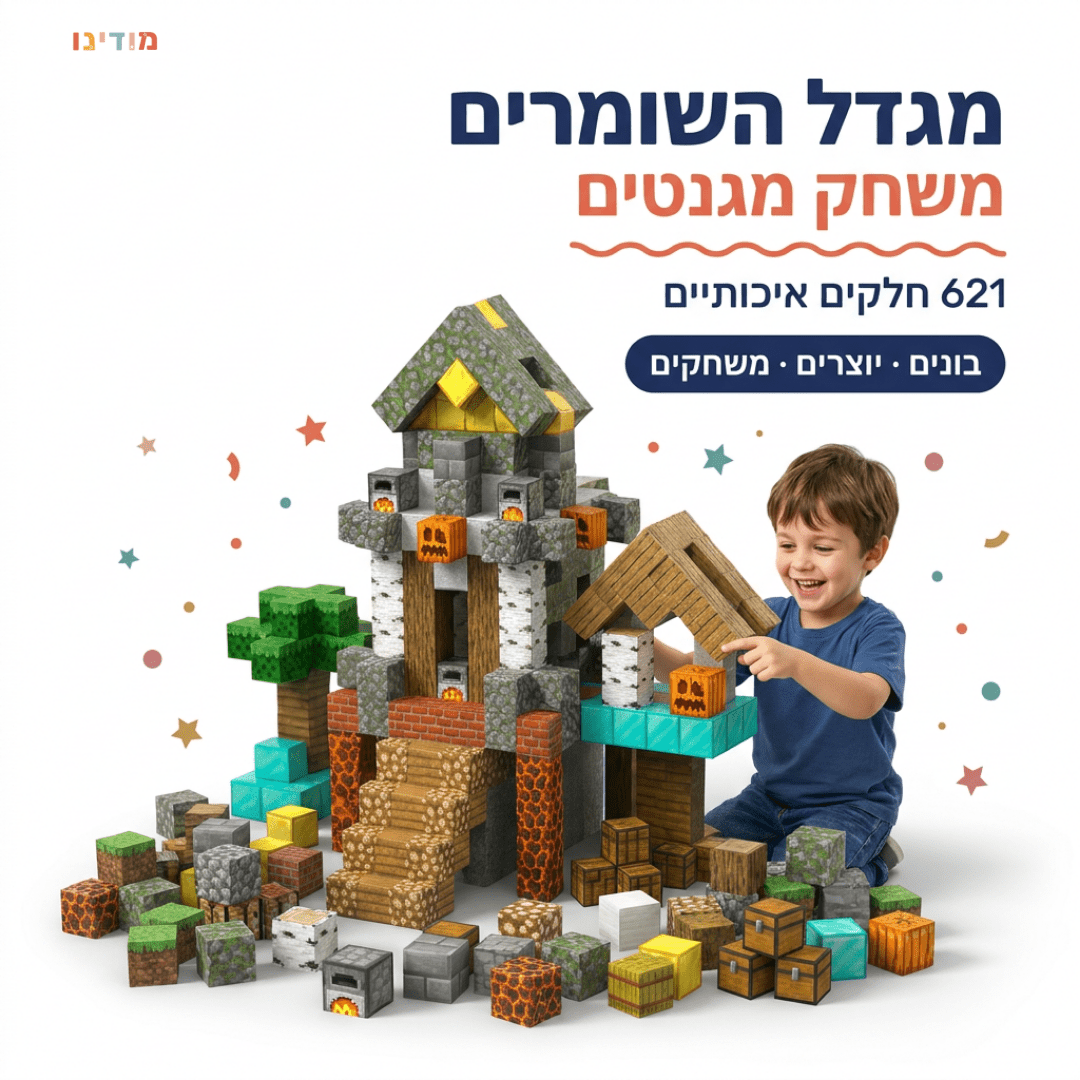 מיינקראפט מגנטים – מגדל השומרים – 621 חלקים - מודינו