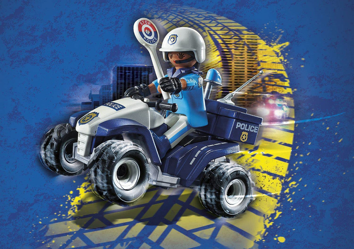 פליימוביל טרקטורון משטרה 71092 – נוסע במשיכה לאחור | 21 חלקים - מודינו