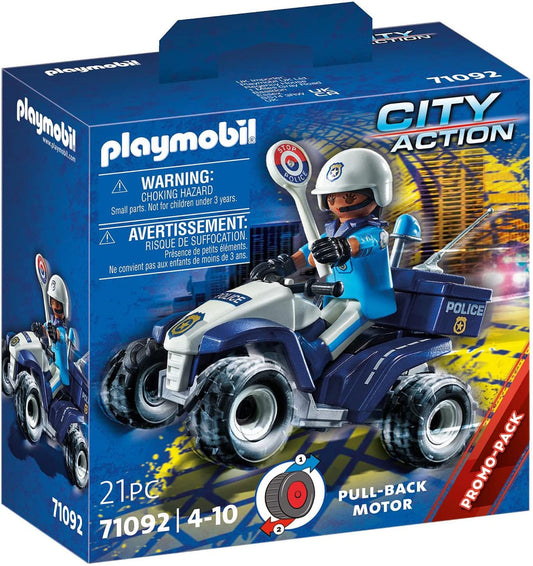 פליימוביל טרקטורון משטרה 71092 – נוסע במשיכה לאחור | 21 חלקים - מודינו