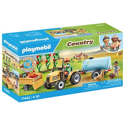פליימוביל חווה – טרקטור עם נגרר ומיכל מים 71442 | 117 חלקים - מודינו