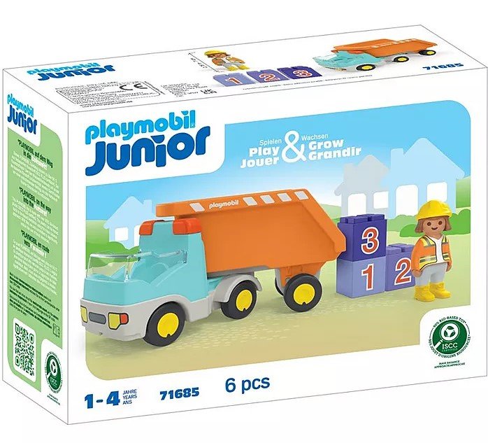 פליימוביל ג'וניור משאית עם קוביות מספרים 71685 – לגילאי 1–4 - מודינו
