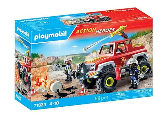 פליימוביל רכב כיבוי אש שטח 71824 – עם תותח מים | 68 חלקים - מודינו