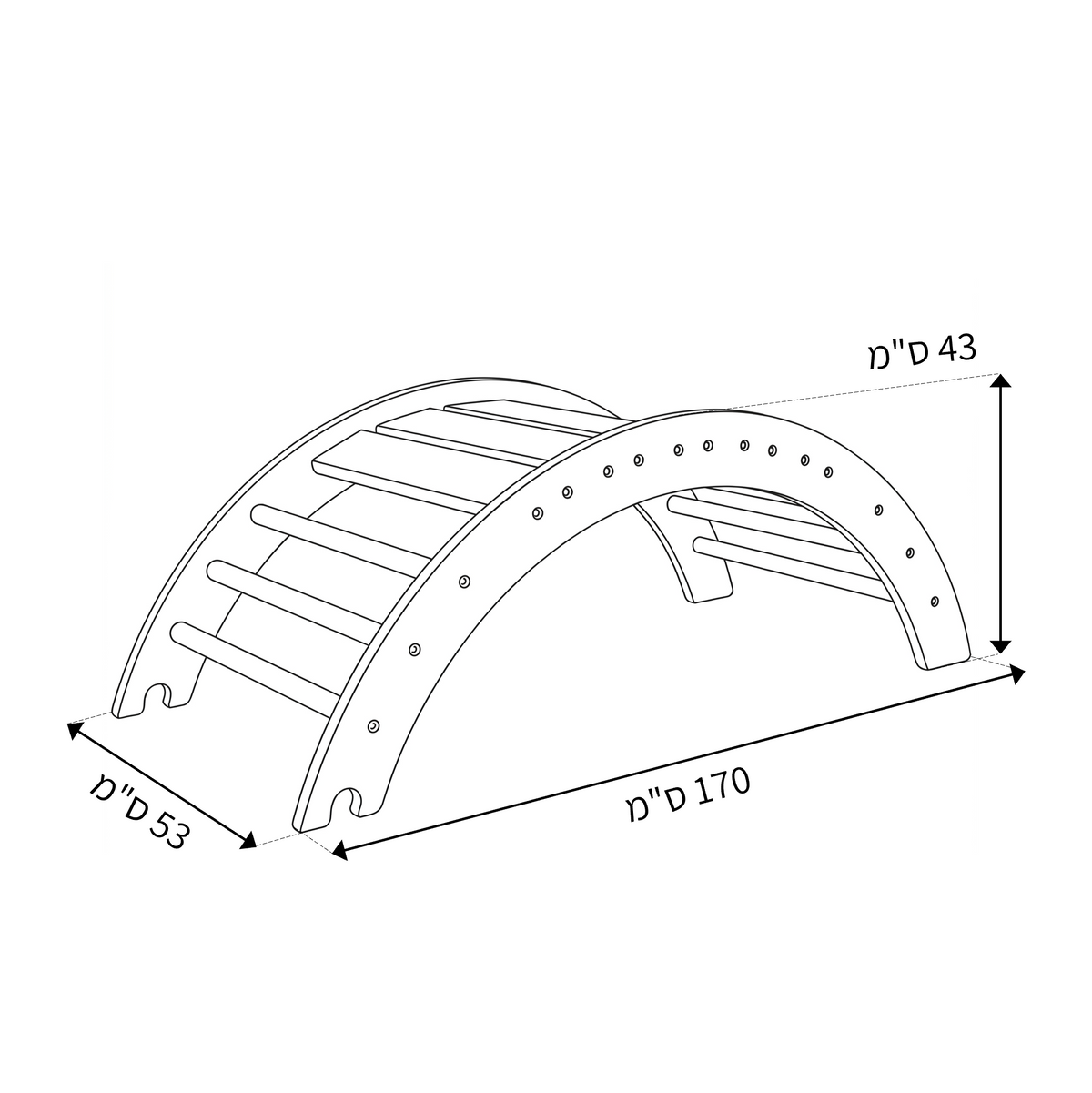 מידות קשת טיפוס מעץ
