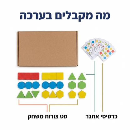 משחק זריזות צורות - מה מקבלים בערכה - מודינו