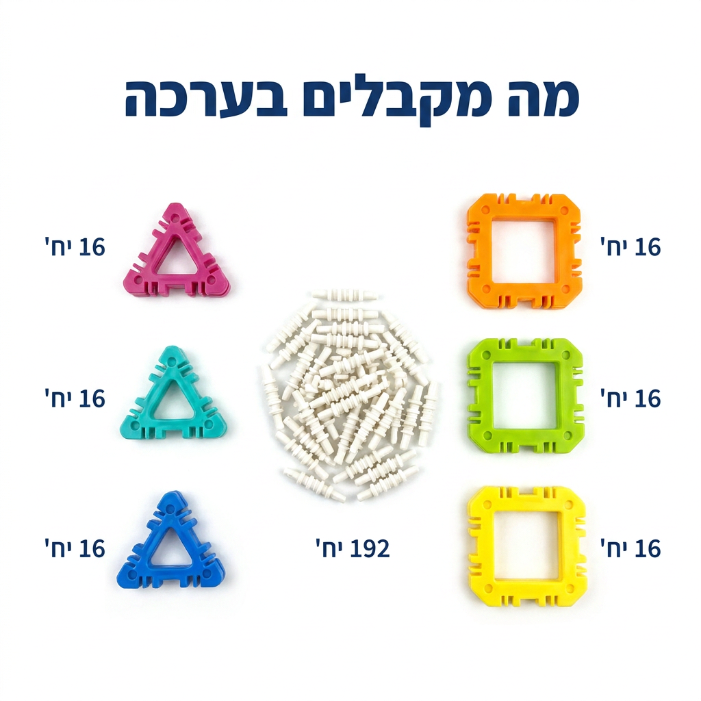 מה מקבלים בערכת משחק ההרכבה 288 חלקים - מודינו