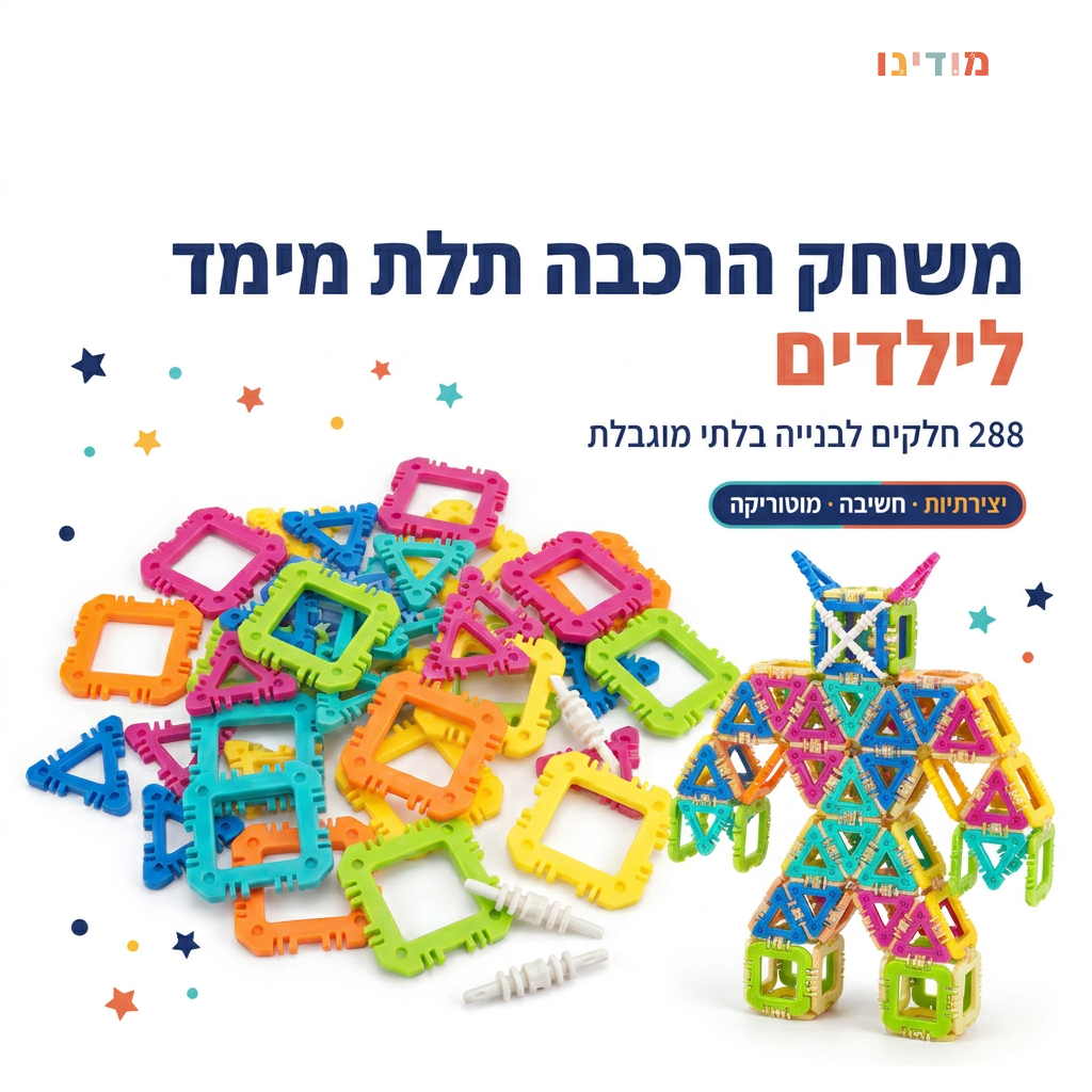 משחק הרכבה תלת מימד לילדים 288 חלקים - מודינו