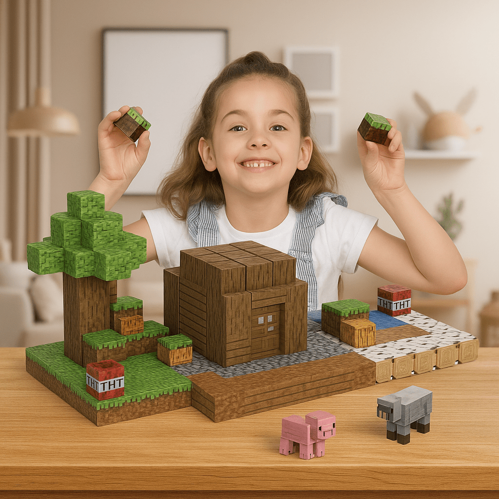 מיינקראפט - משחק מגנטים איכותי - 192 חלקים - מודינו