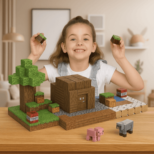 מיינקראפט - משחק מגנטים איכותי - 192 חלקים - מודינו