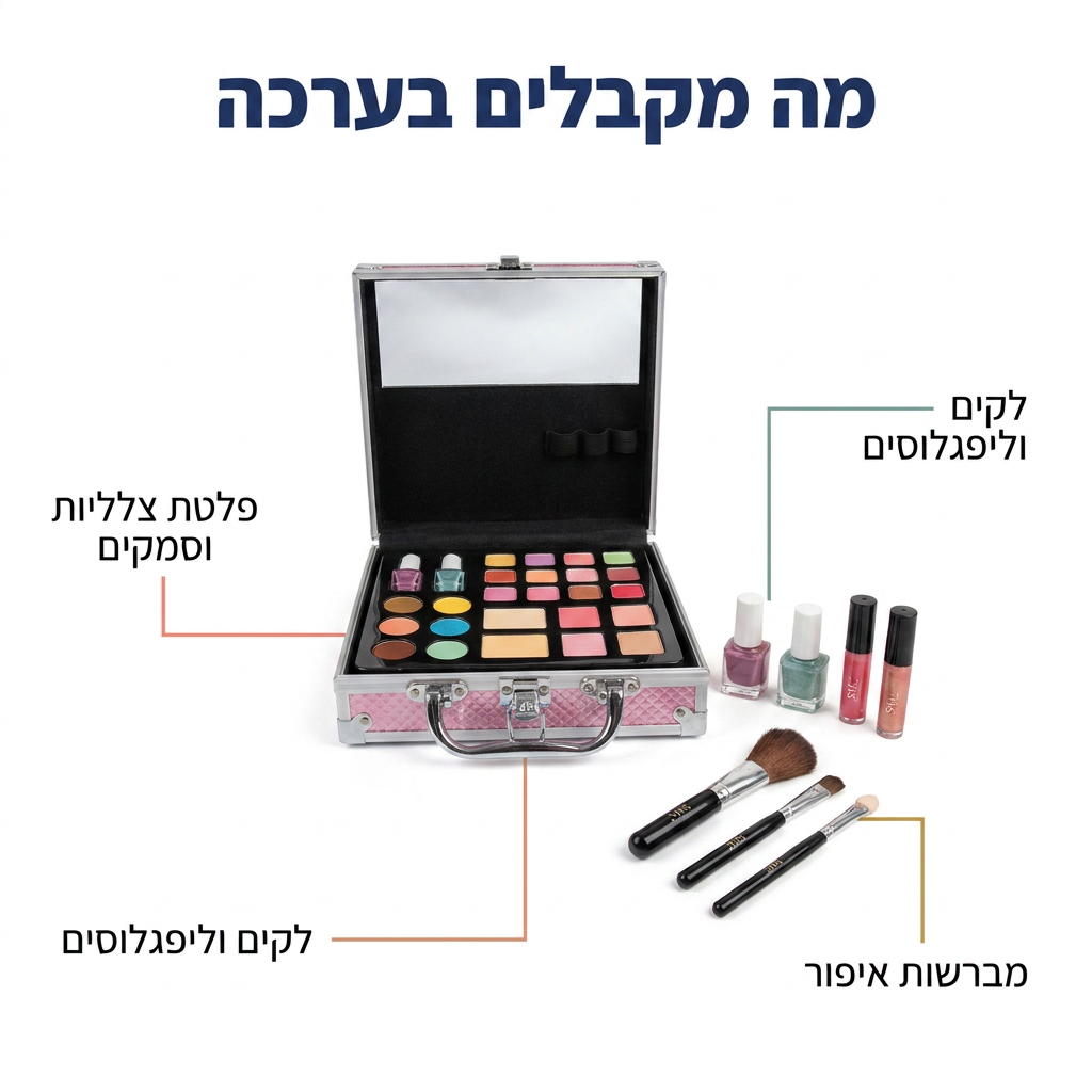 מזוודת איפור - מה מקבלים בערכה - מודינו