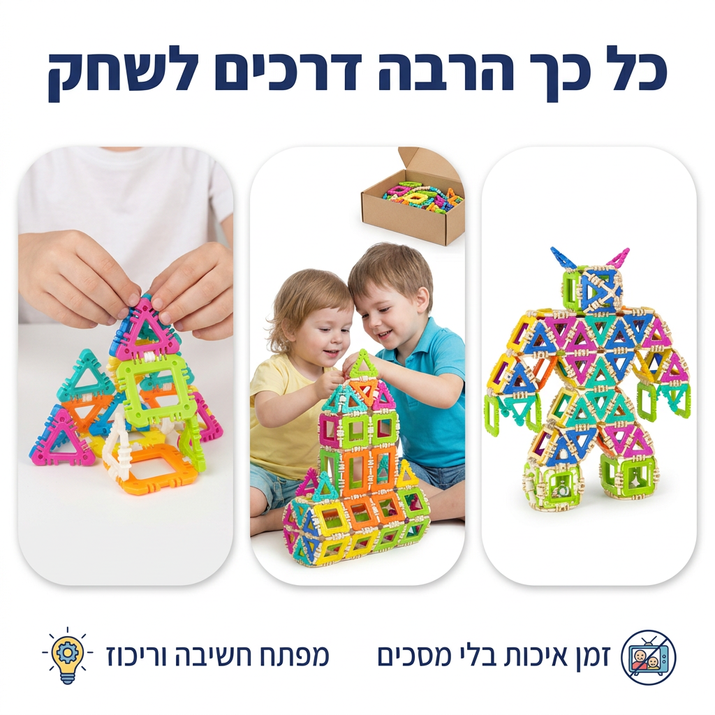 אפשרויות משחק מגוונות במשחק ההרכבה תלת מימד - מודינו